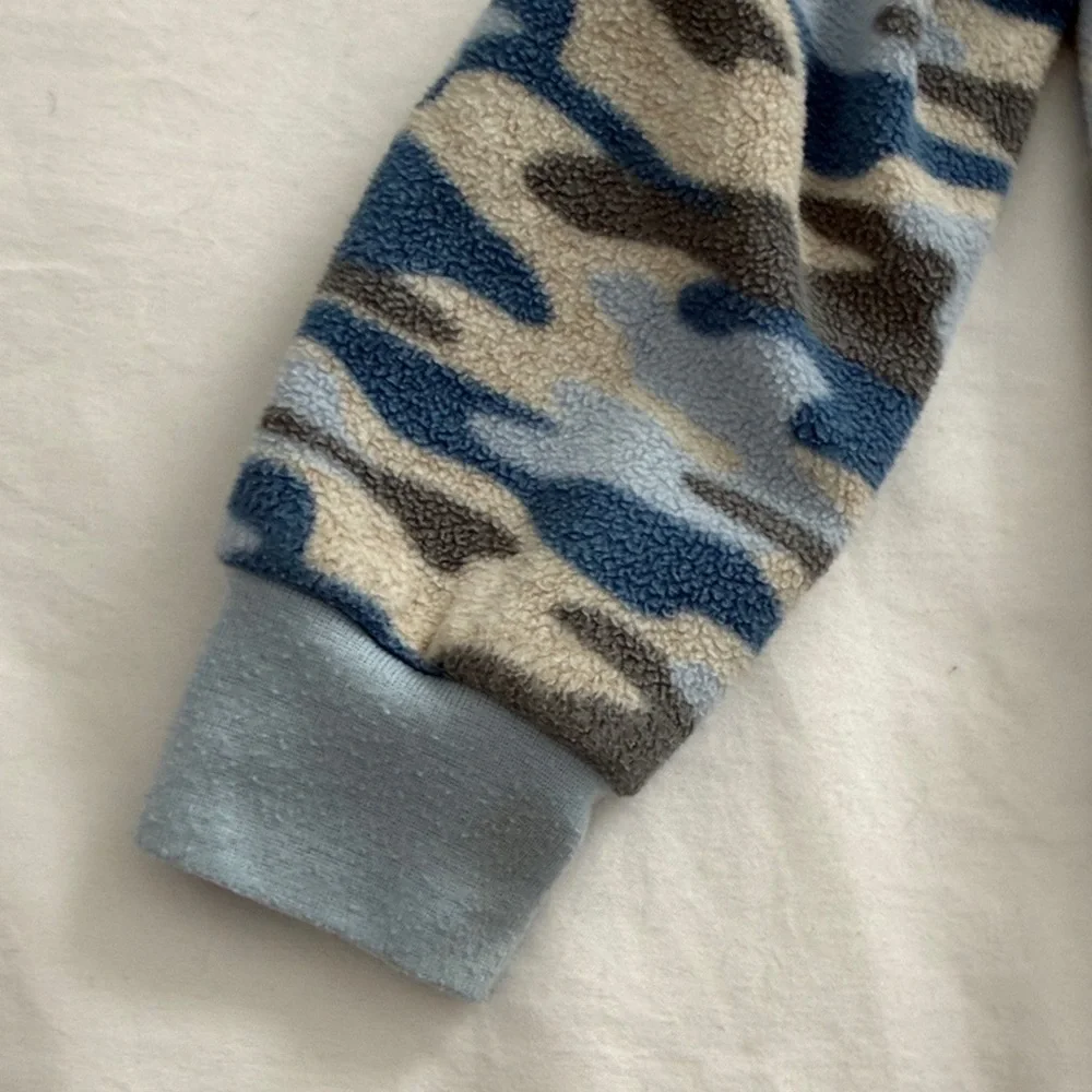 Kids Blue Camo One-Piece Footed Pajama - Picture 6 of 6